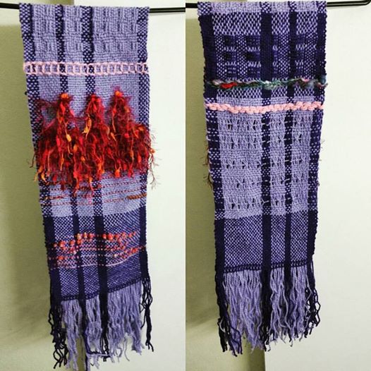 Weaving sampler scarf